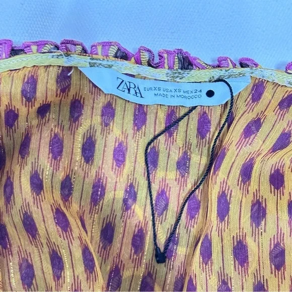 Zara Mixed Print Halter Top – Boho Sleeveless Blouse XS Layered - Picture 9 of 9